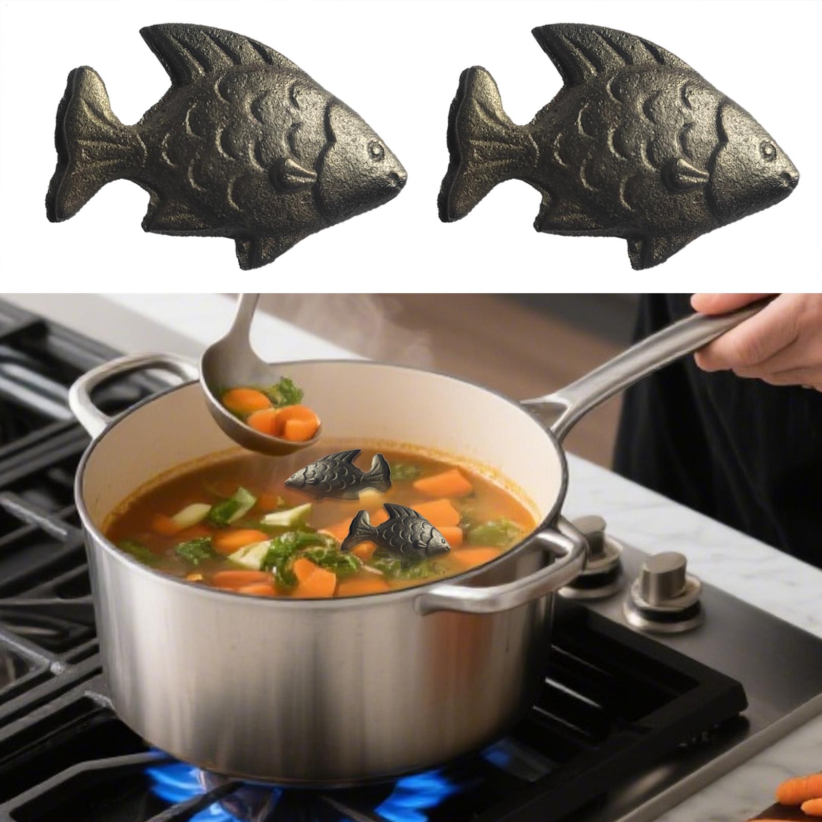 Women Kitchen Accessories - Iron Fish Cooking Tool Natural 2Pcs/set
