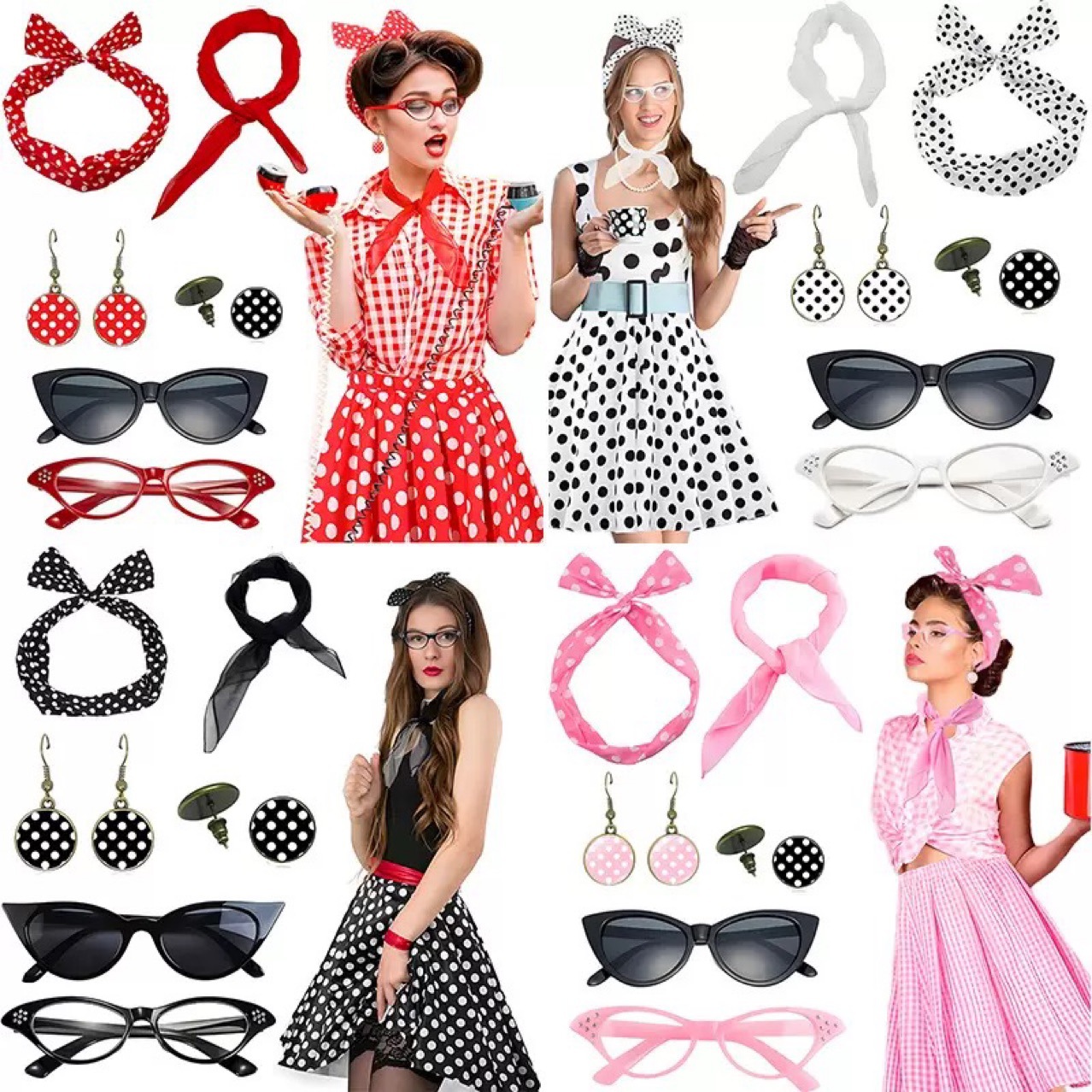 1950s Retro Hippie Party Women - Women'S Accessories In The 1950S review and price