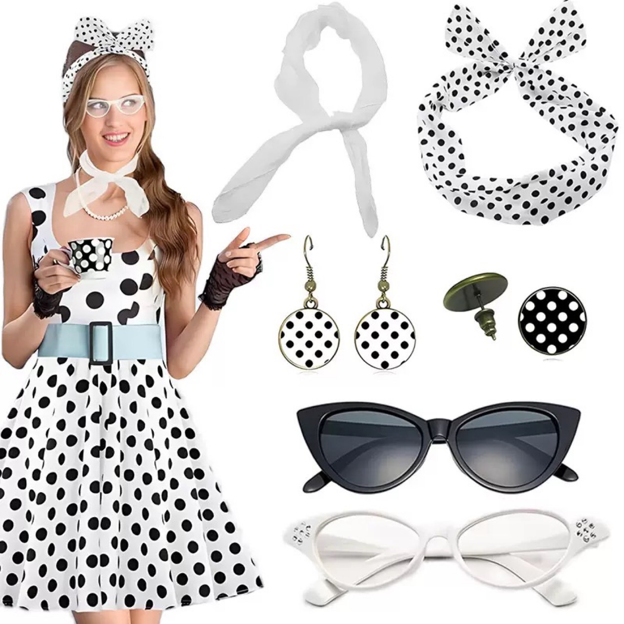 1950s Retro Hippie Party Women - Women'S Accessories In The 1950S review and price
