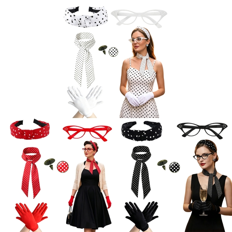5Pcs 1950S Women Costumes with - Women'S Accessories In The 1950S review and price