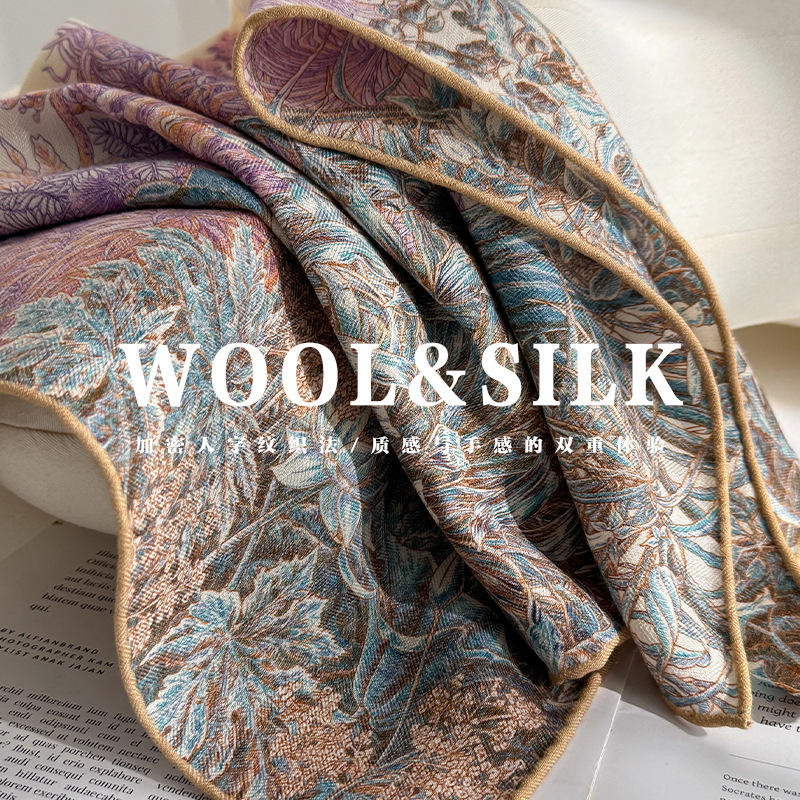 Silk Wool Scarves Woman Foular - Women Accessories Sale review and price