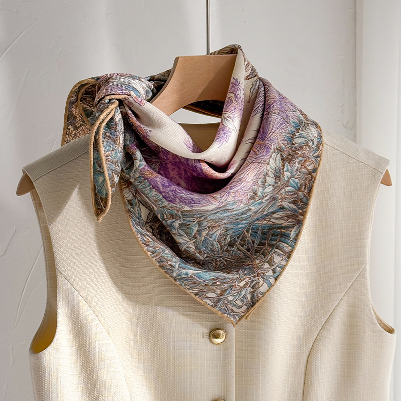 Silk Wool Scarves Woman Foular - Women Accessories Sale review and price